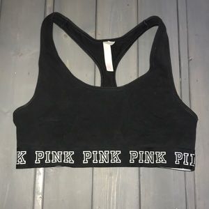Black VS PINK LOGO (not padded) bra